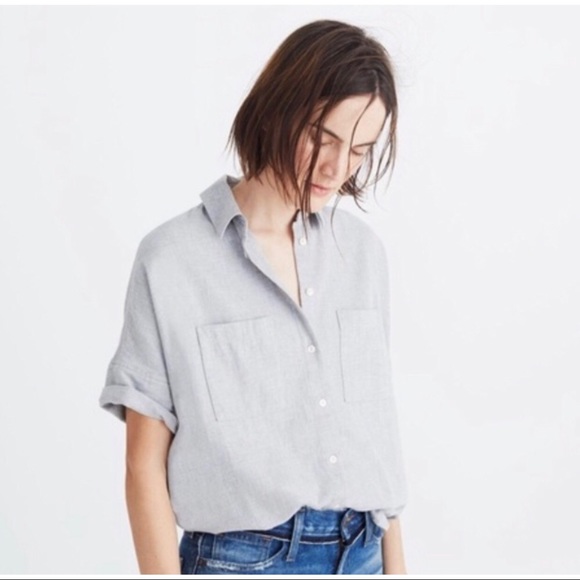 Madewell Tops - MADEWELL Gray Button Down Shirt Size S